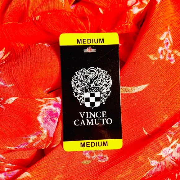 Vince Camuto Floral Boho Orange Dress | Size Medium - Picture 4 of 11